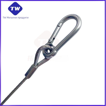 Галванизиран трос за окачване на осветление, двойно навит мултинишков, SIRO стил, дясно завъртане, товароносимост 2000, за безопасно окачване/предпазване от падане – код 20233-20