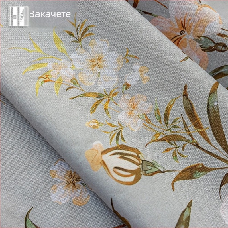 Полиестерна завеса със флорален принт, високо засеняване 71–90%, подходяща за кабинет, трапезария, вход, балкон и търговски обекти