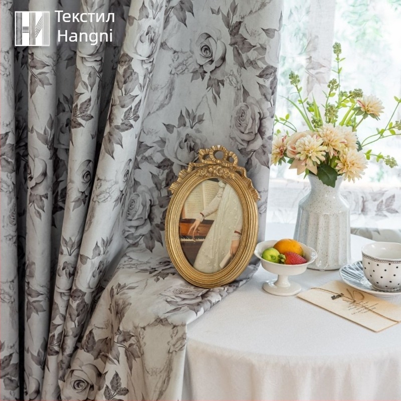 Пердета от полиестер с печат, пълно затъмнение (100%), за кабинет, дневна и спалня, марка Hanny