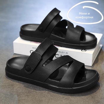 Мъжки сандали в корейски стил, с открити пръсти, EVA горна част и подметка, PU стелка