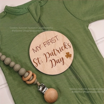 Детска дървена табелка за важни моменти, фотосесия, бук дърво, модерен стил