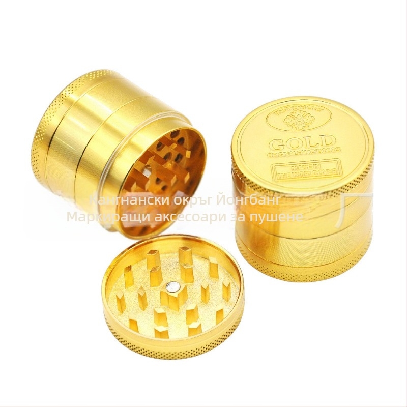 4-слойна метална мелничка за цигари, цинкова сплав, декоративна и събираема, възможен печат на лого