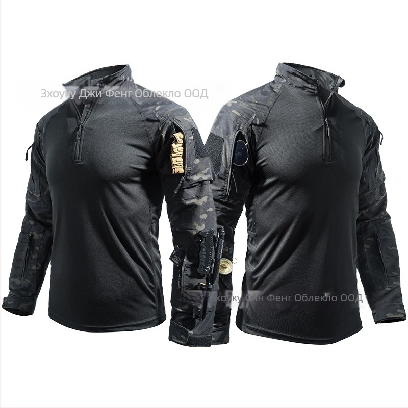 Wind Военна тренировъчна камуфлажна униформа, памучно-смесена материя, влагоотводяща, камуфлажен принт, за лято и пролет, за възрастни мъже