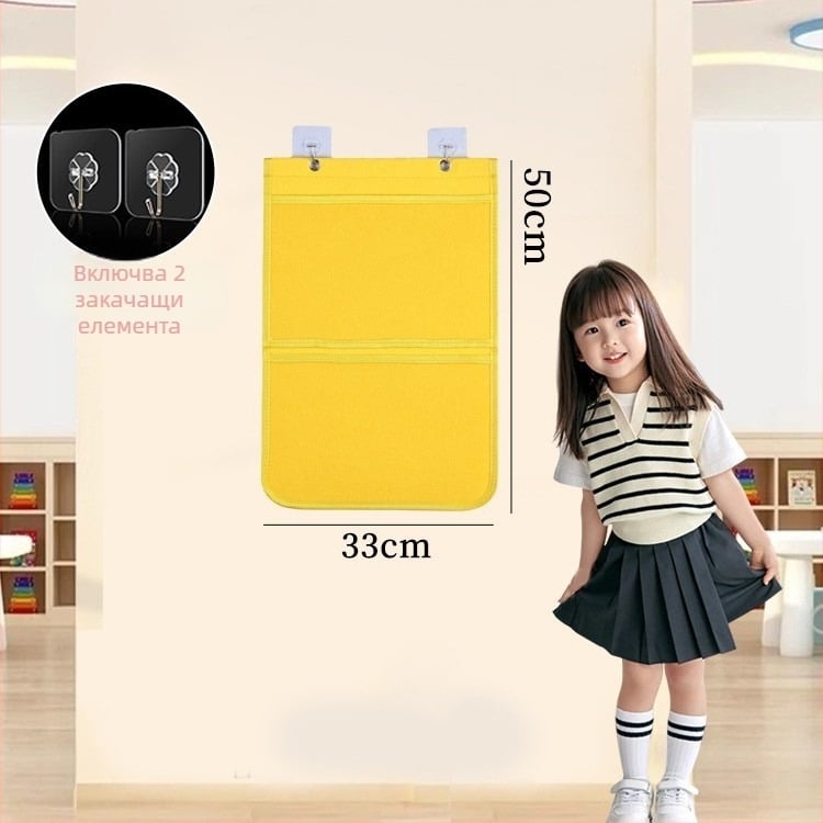 Стенно окачваща се чанта за експозиция на детски творби — модел 001, марка House of Rabbits, стил класически китайски.