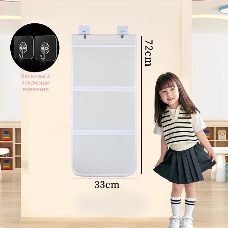 Стенно окачваща се чанта за експозиция на детски творби — модел 001, марка House of Rabbits, стил класически китайски.