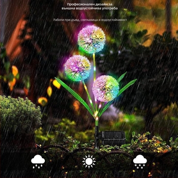 Соларна LED градинска лампа със форма на зелен лук, IP65 водоустойчива, дистанционно управление, за външен ландшафт и двор