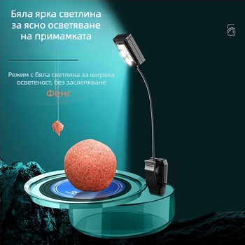LED лампа за риболов с индуктивно поднасяне на примамка за нощен риболов – презареждаща се, ABS корпус
