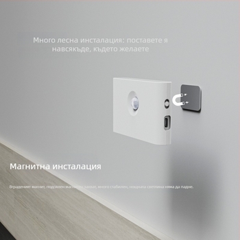 LED лампа с детектор на движение за коридор и стълбище — нощна лампа за спалня с USB зареждане, модерен минималистичен стил, модел 001, марка Other, стартово количество 1, без сертификация