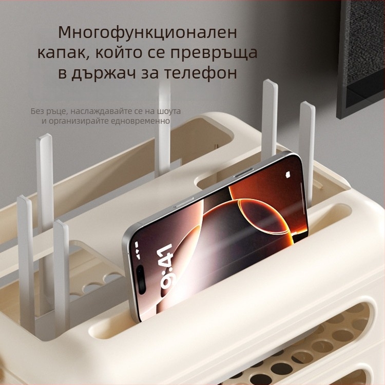 Стелаж за бюро за съхранение – пластмасов, 4 нива, настолен монтаж, модерен минималистичен стил, за организиране