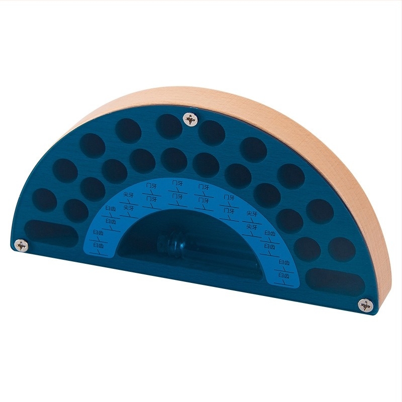 Дървена кутия за спомен на млечни зъби, кутия за събиране на зъби, подаръчна опаковка, за деца 4–6 г.