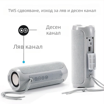 TG191 безжичен Bluetooth говорител: 10W изход, Bluetooth 5.0, IPX4 водоустойчив, 2×45 мм драйвера, вградена батерия 1200–2000 mAh