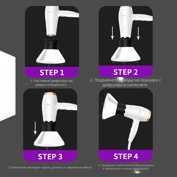 Аксесоар за сешоар за сушене на къдрици, универсален интерфейс, модел G9, материал PC, тегло 0.23 кг, KUCHITE