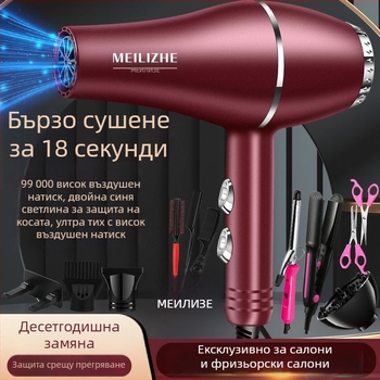 Сешоар за коса с висока мощност, четков мотор, режим студено/горещ въздух, 3 степени на скоростта, единичен накрайник, контрол на температурата