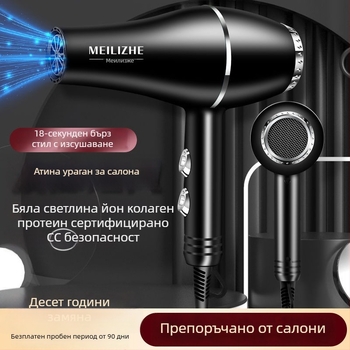 Сешоар за коса с висока мощност, четков мотор, режим студено/горещ въздух, 3 степени на скоростта, единичен накрайник, контрол на температурата