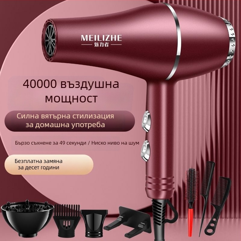 Сешоар за коса с висока мощност, четков мотор, режим студено/горещ въздух, 3 степени на скоростта, единичен накрайник, контрол на температурата