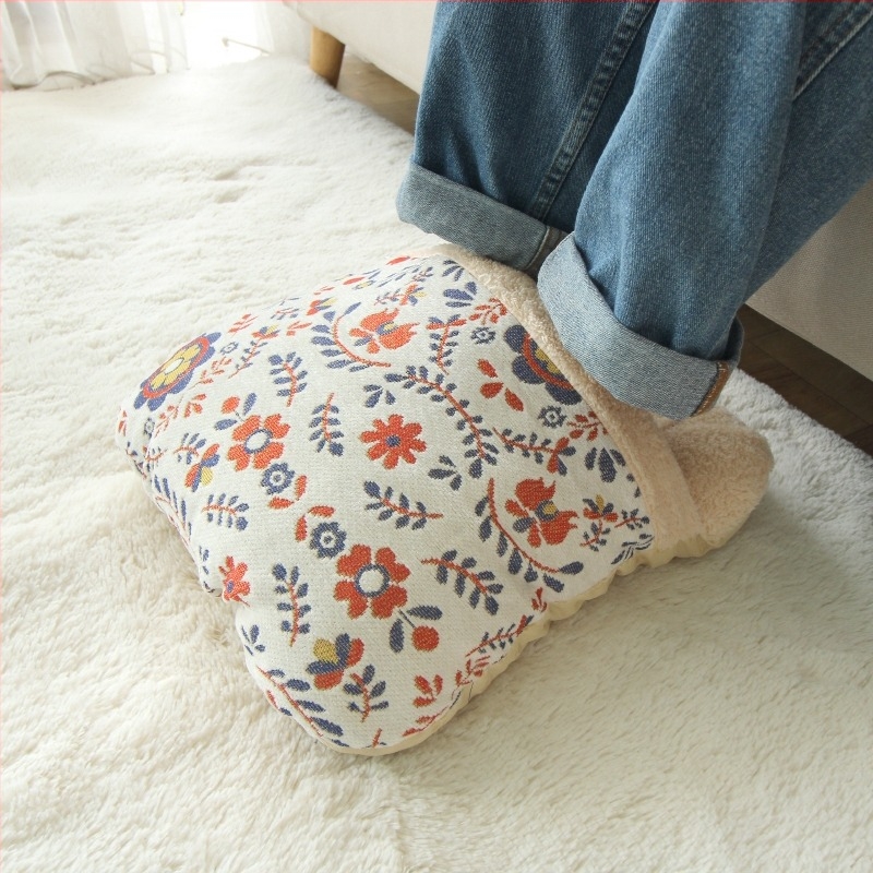 Пантофи за студена зима с подгряваща стелка, естествена кожа, домашни обувки за мъже, без нужда от зареждане