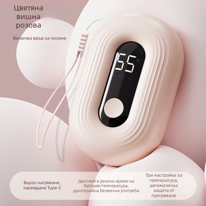 USB презареждаем ръчен нагревател, вградена батерия 1000–1200 mAh, модел N12, 5V 3W, алуминиев лист за разсейване на топлината