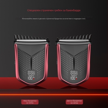Електрическа машина за подстригване на коса с пълно измиване на тялото и LCD дисплей, презареждаема, четков мотор, неръждаеми ножове (Вградена батерия 500-800 mAh – Време за работа 1-3 ч – Шум 46-70 dB – Водоустойчива)