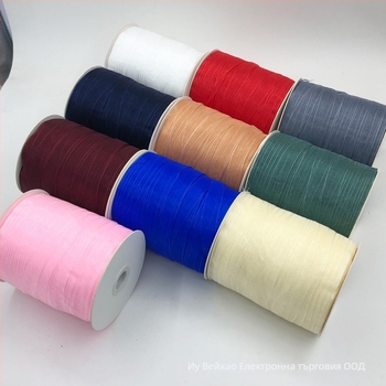 Zhe Hao Плетена с кука лента за шапка с декоративна панделка и мрежеста лента за DIY проекти и опаковане на подаръци