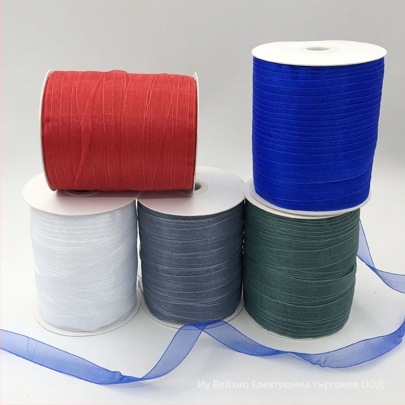 Zhe Hao Плетена с кука лента за шапка с декоративна панделка и мрежеста лента за DIY проекти и опаковане на подаръци