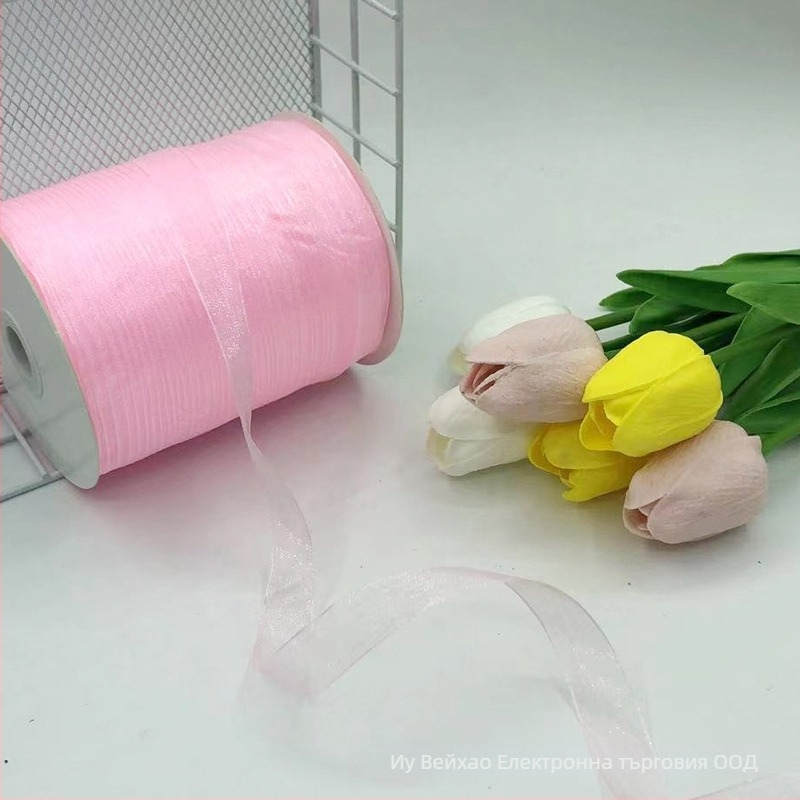 Zhe Hao Плетена с кука лента за шапка с декоративна панделка и мрежеста лента за DIY проекти и опаковане на подаръци