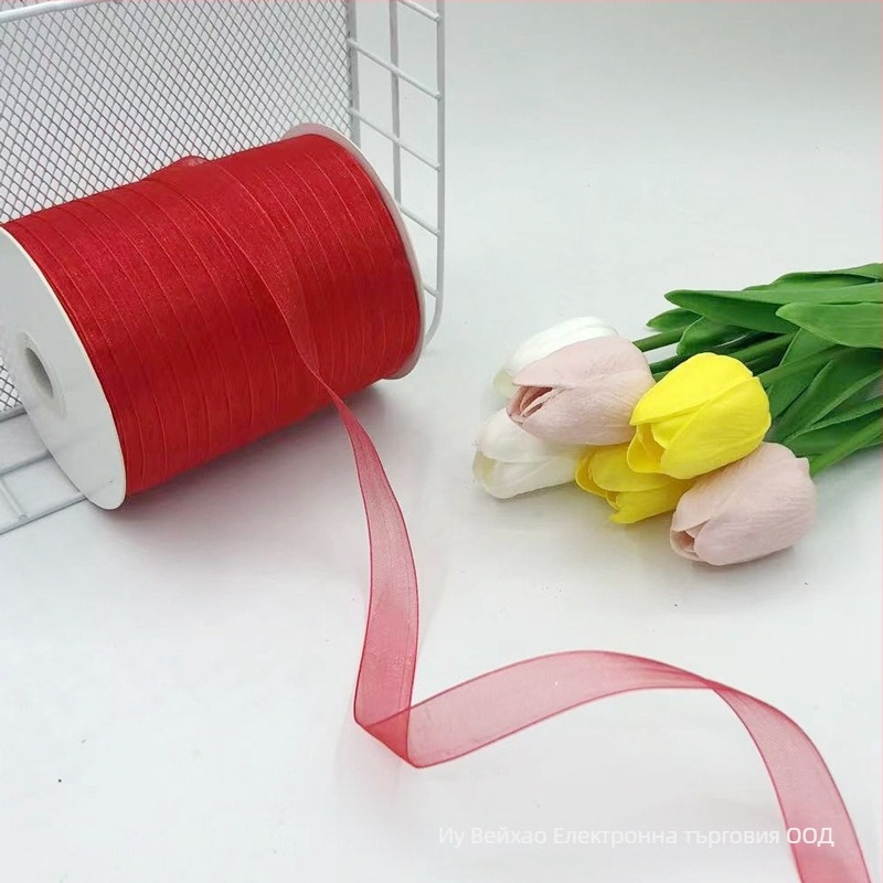 Zhe Hao Плетена с кука лента за шапка с декоративна панделка и мрежеста лента за DIY проекти и опаковане на подаръци