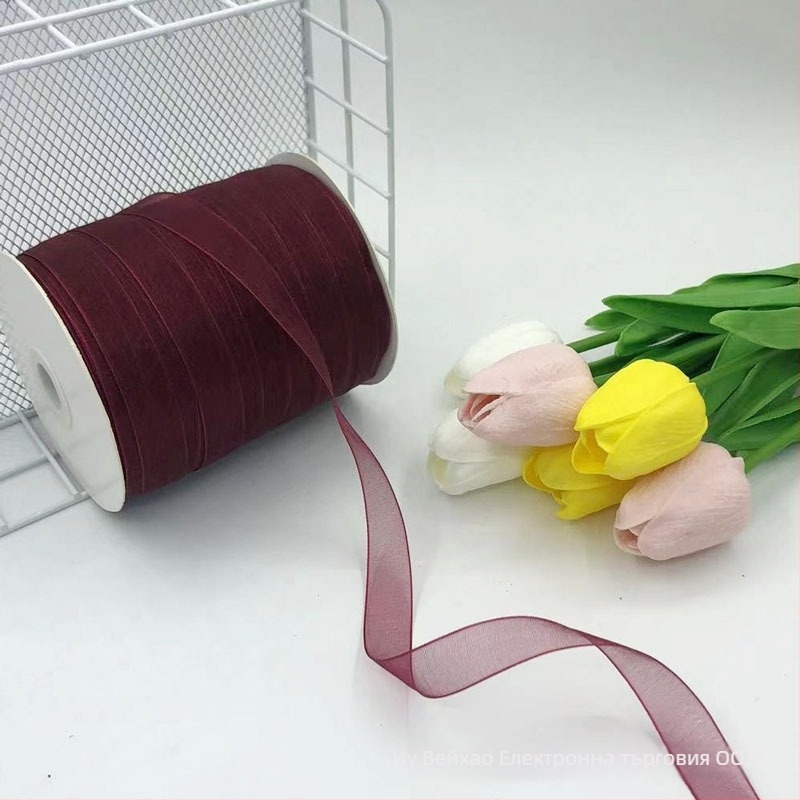 Zhe Hao Плетена с кука лента за шапка с декоративна панделка и мрежеста лента за DIY проекти и опаковане на подаръци