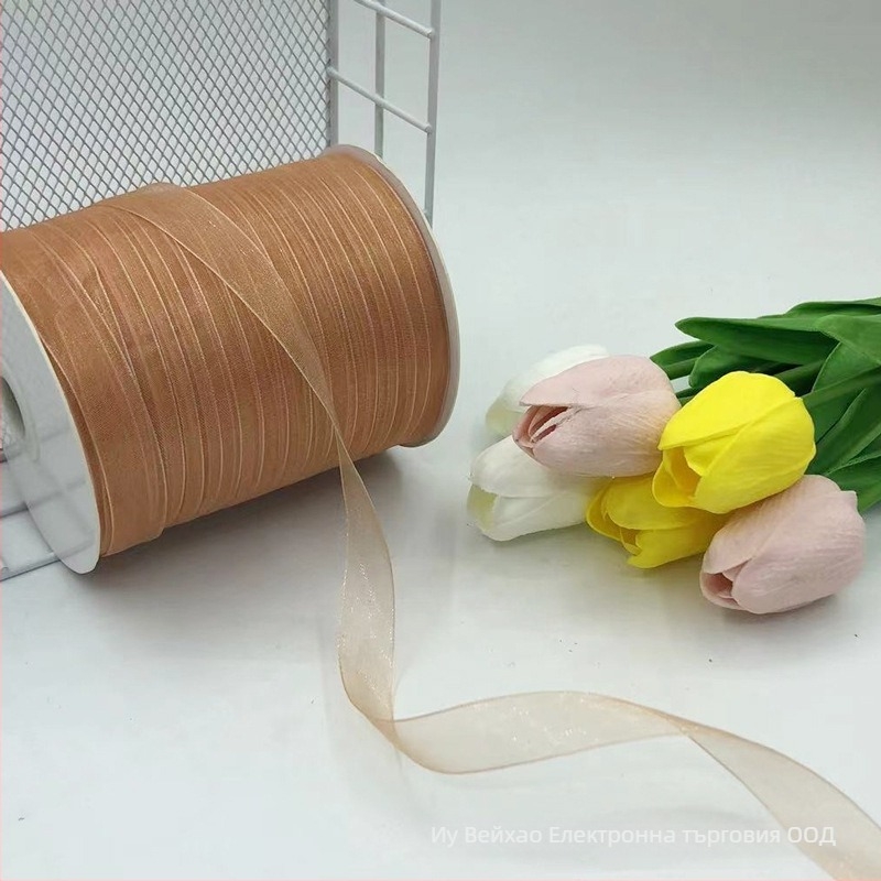 Zhe Hao Плетена с кука лента за шапка с декоративна панделка и мрежеста лента за DIY проекти и опаковане на подаръци