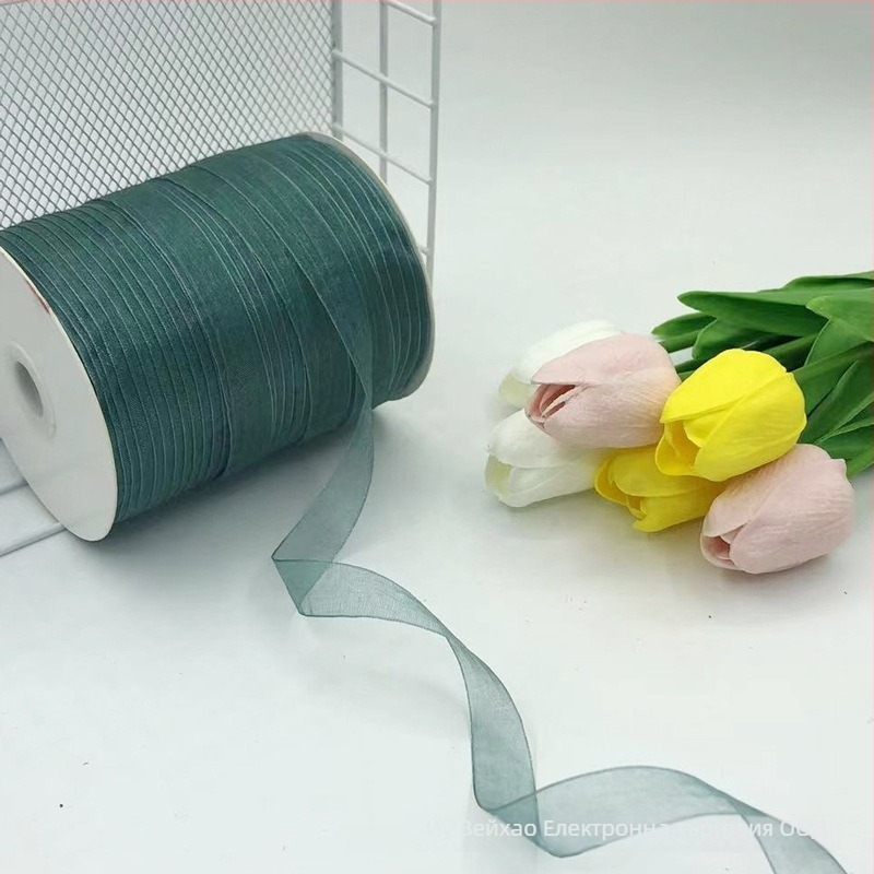 Zhe Hao Плетена с кука лента за шапка с декоративна панделка и мрежеста лента за DIY проекти и опаковане на подаръци