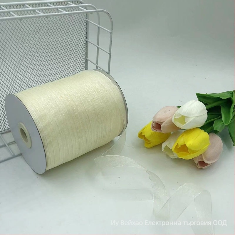 Zhe Hao Плетена с кука лента за шапка с декоративна панделка и мрежеста лента за DIY проекти и опаковане на подаръци