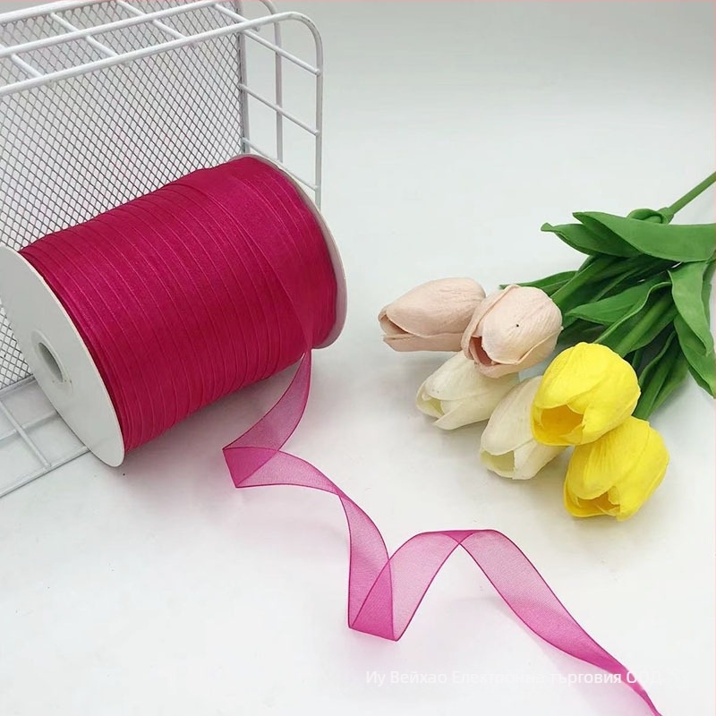 Zhe Hao Плетена с кука лента за шапка с декоративна панделка и мрежеста лента за DIY проекти и опаковане на подаръци