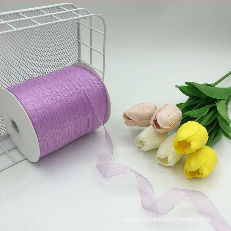 Zhe Hao Плетена с кука лента за шапка с декоративна панделка и мрежеста лента за DIY проекти и опаковане на подаръци