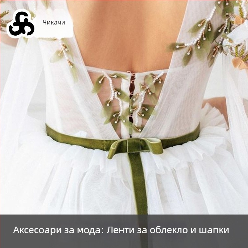 Едностранна кадифена лента с флок покритие за DIY аксесоари за коса от Ckacheychi/Khakis