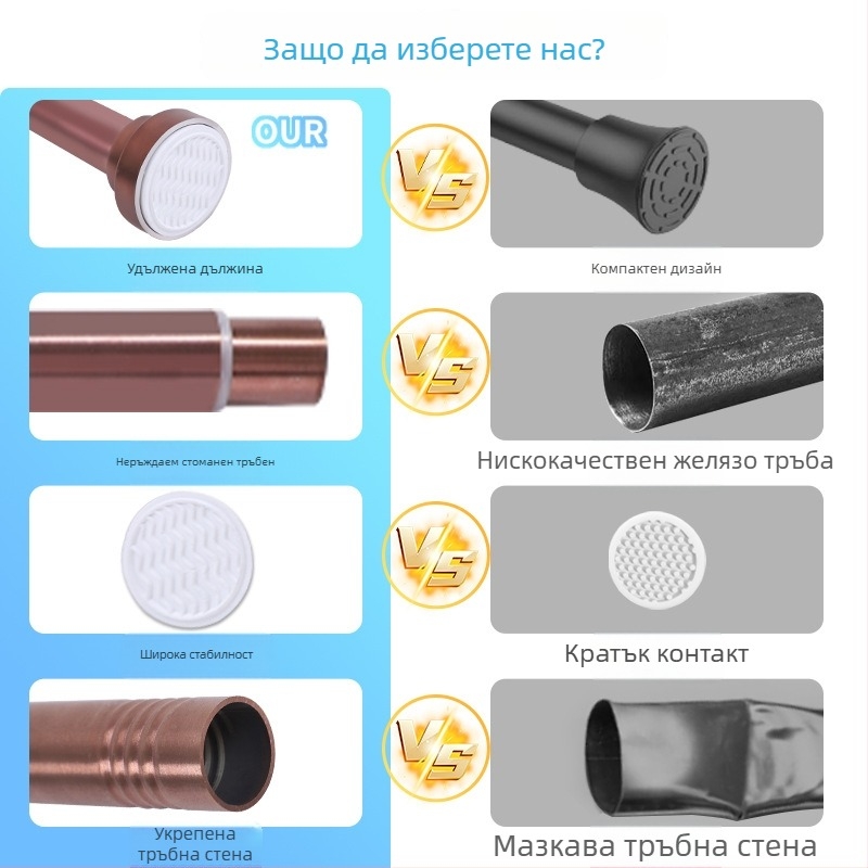 Прът за сушене на дрехи от неръждаема стомана за баня, марка Fuman, пуснат през 2025 г.