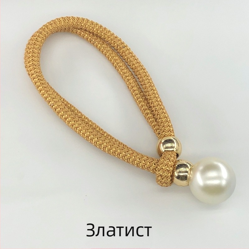 Завесни връзки от плат с перлени акценти, регулируеми стягащи ленти за завеси, стил лек лукс