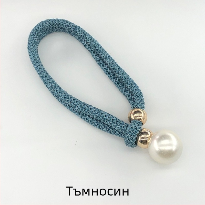 Завесни връзки от плат с перлени акценти, регулируеми стягащи ленти за завеси, стил лек лукс