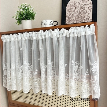 Кухненска велурена завеса в селски стил, частично блокира светлината (40-70%), за врата и прозорец