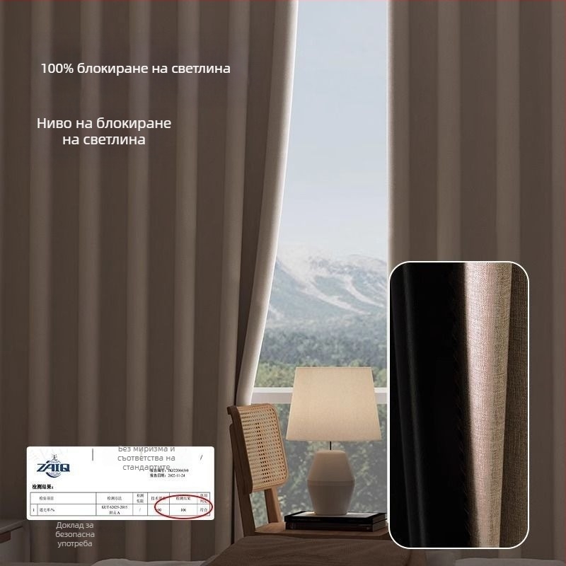 Полиестерна завеса за прозорец с висока засенченост 71-90% за дневна, спалня, кабинет, ресторант и вход, модерен минималистичен стил
