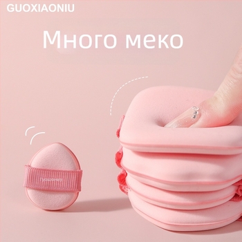 Гъба за въздушна пудра за фон дьо тен – суха и мокра двойна употреба, хидрофилен полиуретан, неравна форма, комплект 5 броя