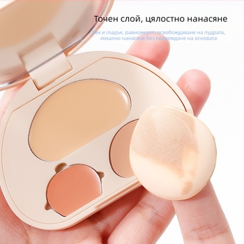 Xixi гъба за пудра – сухо и мокро приложение, неравна форма, хидрофилно полиуретаново, комплект 5 броя, апликатор за грим