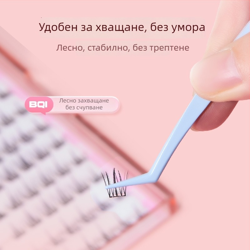 Пинсета за мигли от неръждаема стомана с покритие в стил пера, прецизни козметични инструменти за мигли, маникюр и вежди