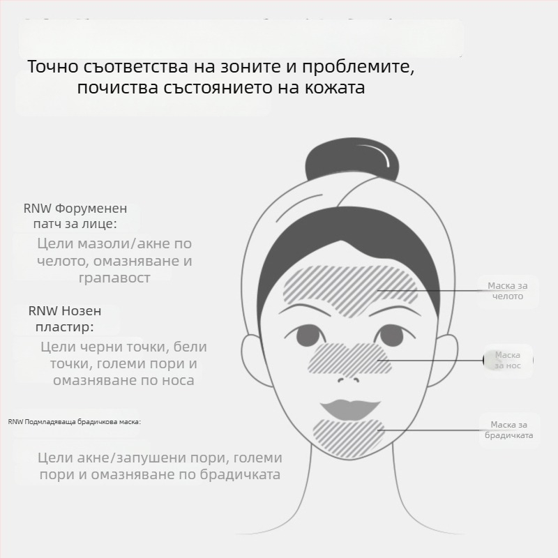 RNW носни патчи за премахване на черни точки – Т-зона грижа, 10 патчове, премахва черни точки, успокоява и омекотява кожата, подходящи за нормална, мазна, суха и комбинирана кожа