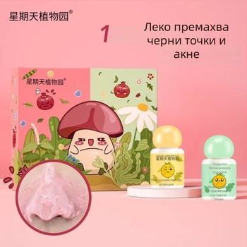 Комплект за премахване на черни точки: Малка зелена маска, 20 ml, за Т-зоната, контрол на омазняването, ексфолиация, свиване на порите