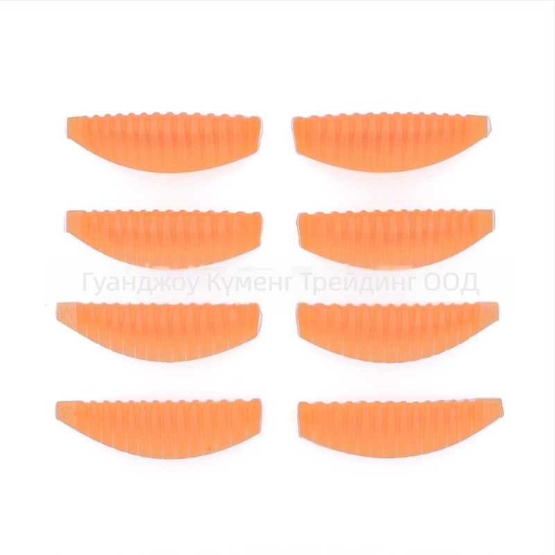 Инструмент за извиване на мигли, Funmix, комплект от 4 двойки меки силиконови подложки с вертикална шарка, 3D удължаване