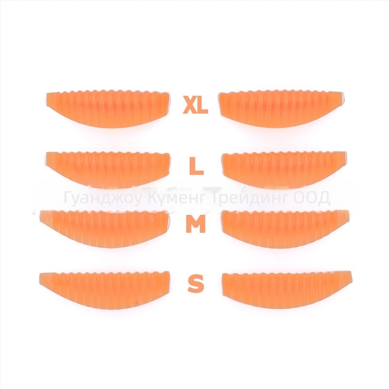 Инструмент за извиване на мигли, Funmix, комплект от 4 двойки меки силиконови подложки с вертикална шарка, 3D удължаване