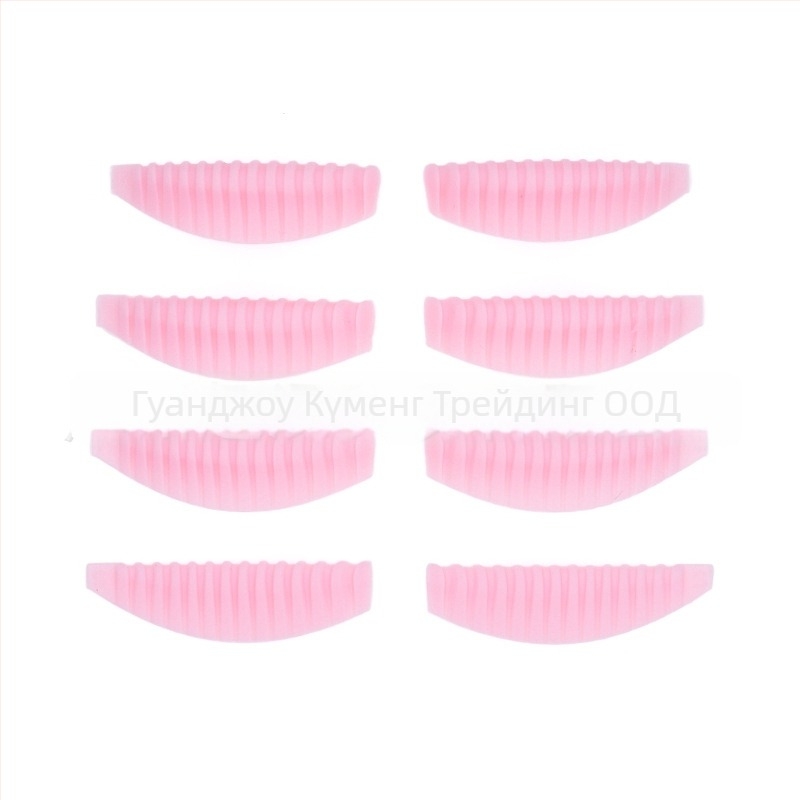 Инструмент за извиване на мигли, Funmix, комплект от 4 двойки меки силиконови подложки с вертикална шарка, 3D удължаване