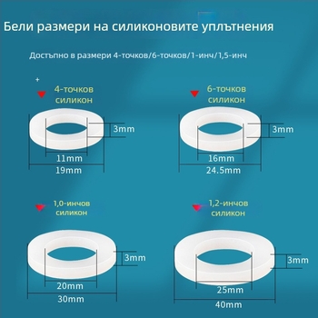Уплътнителна шайба за водопроводен вход и душ шланг — силиконово и нитрил гумено уплътнение, модерен стил, Water in Heaven