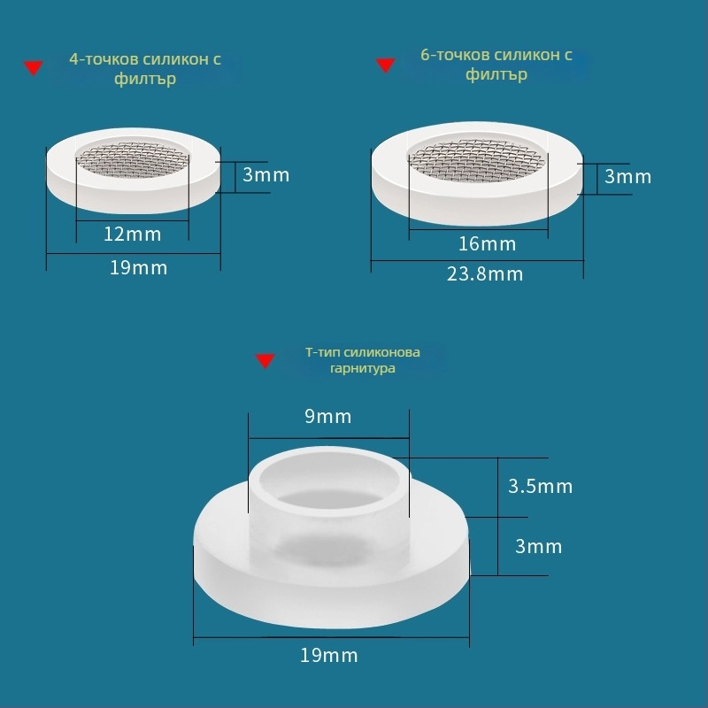 Уплътнителна шайба за водопроводен вход и душ шланг — силиконово и нитрил гумено уплътнение, модерен стил, Water in Heaven