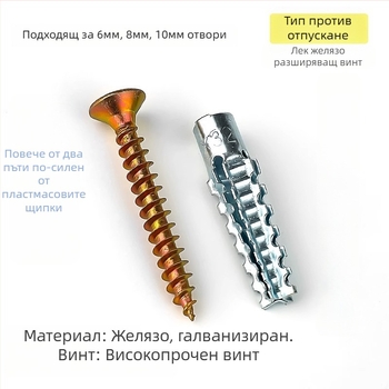 Самонарезен разширителен винт с железен разширител, марка Neck Strength, класове B и C