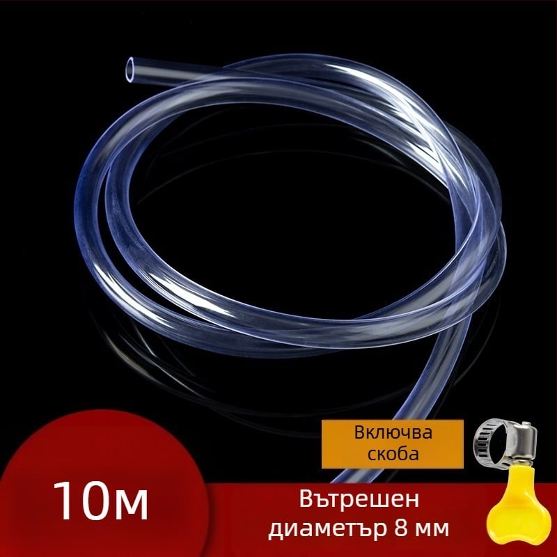 Тръба за подово отопление с водоизпускателен тръбопровод, воден разпределител, изпускателен вентил и дренажен маркуч